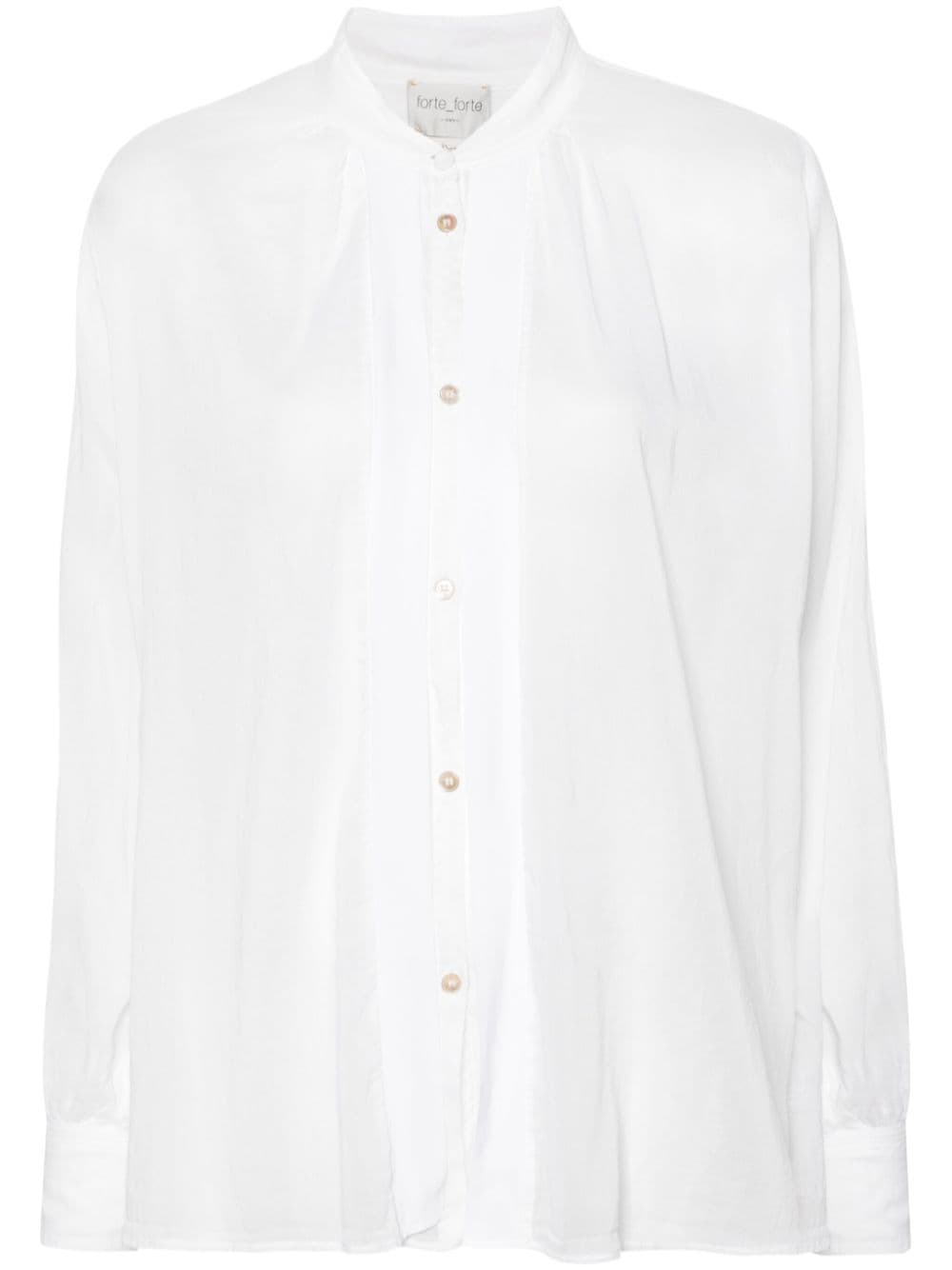 Shop Forte Forte Sheer Cotton-blend Shirt In White