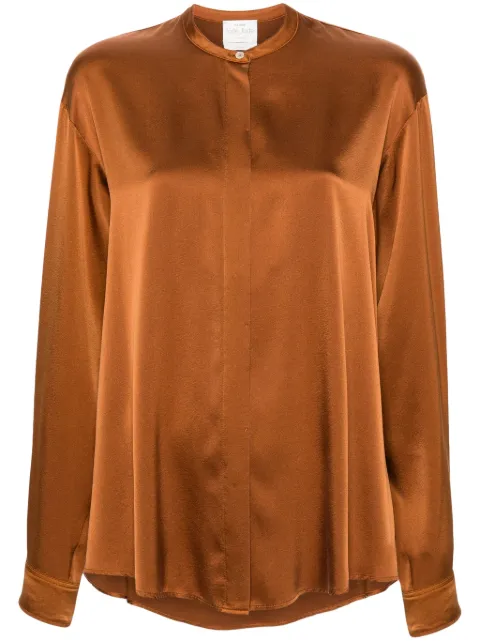 Forte Forte band-collar satin shirt 