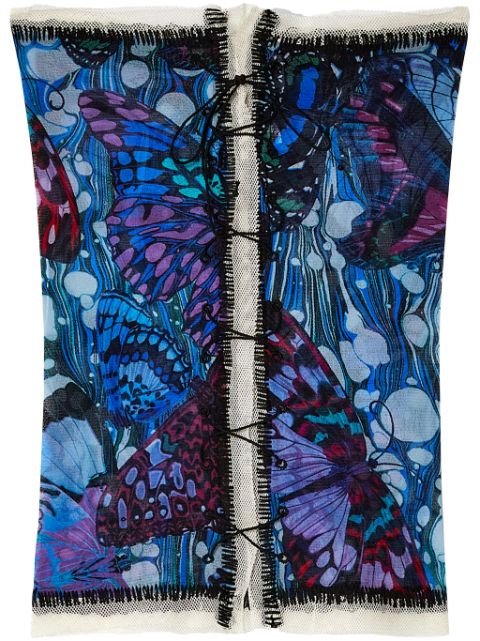 Jean Paul Gaultier butterfly-print tube top