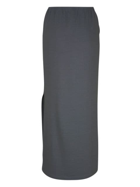 linen-blend column skirt