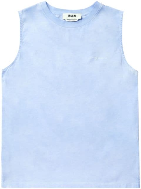 MSGM logo-embroidered cotton tank top