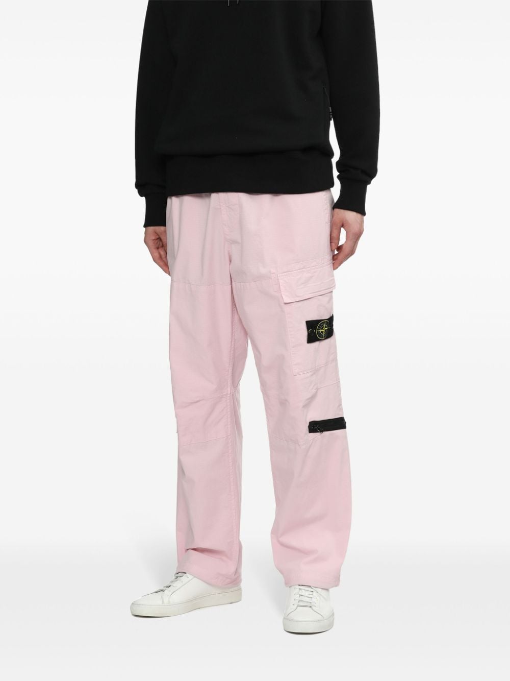 Shop Stone Island Compass-badge Track Pants In Pink