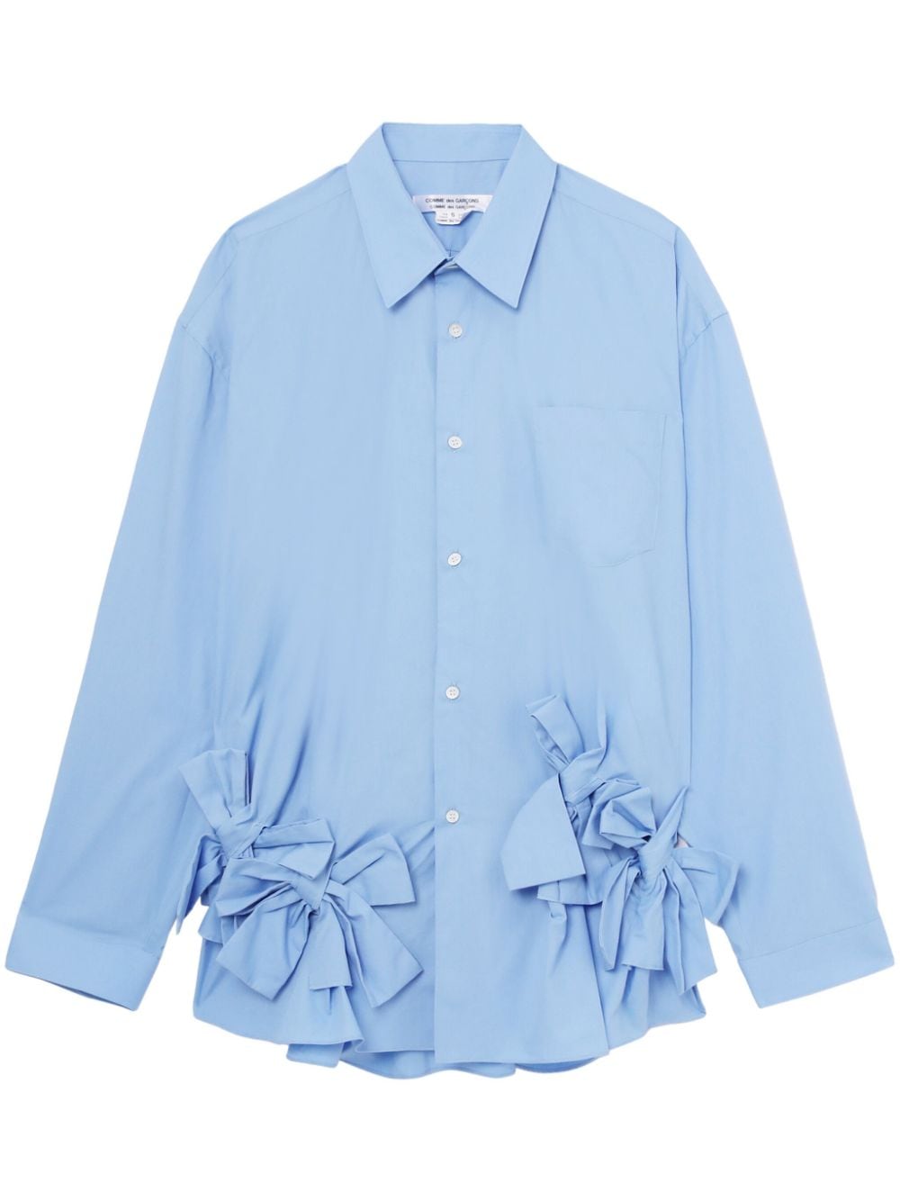 Comme Des Garçons Comme Des Garçons Bow-detail Cotton Shirt In Blue