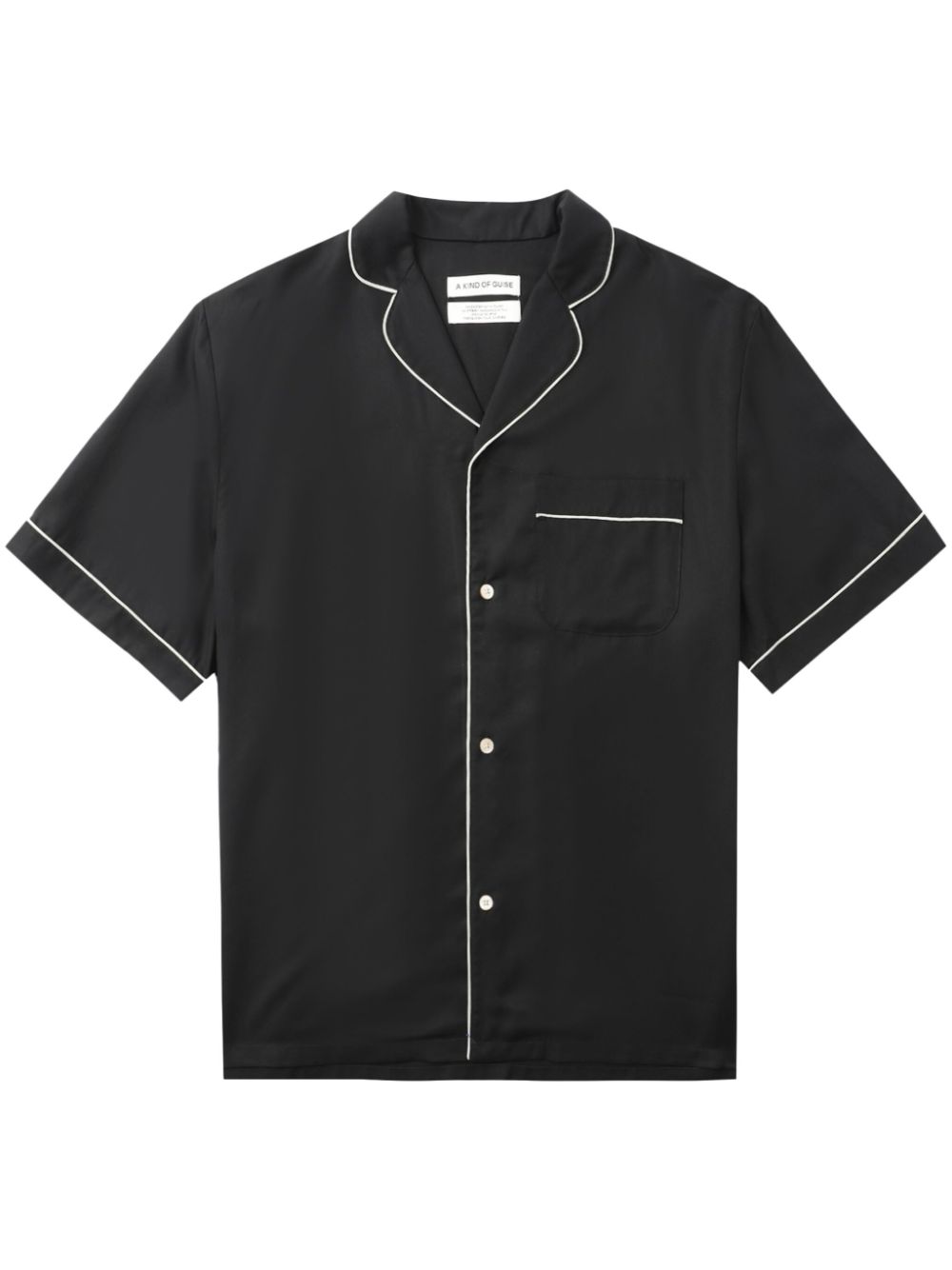 A Kind Of Guise Contrast-trim Tencel Shirt In 黑色