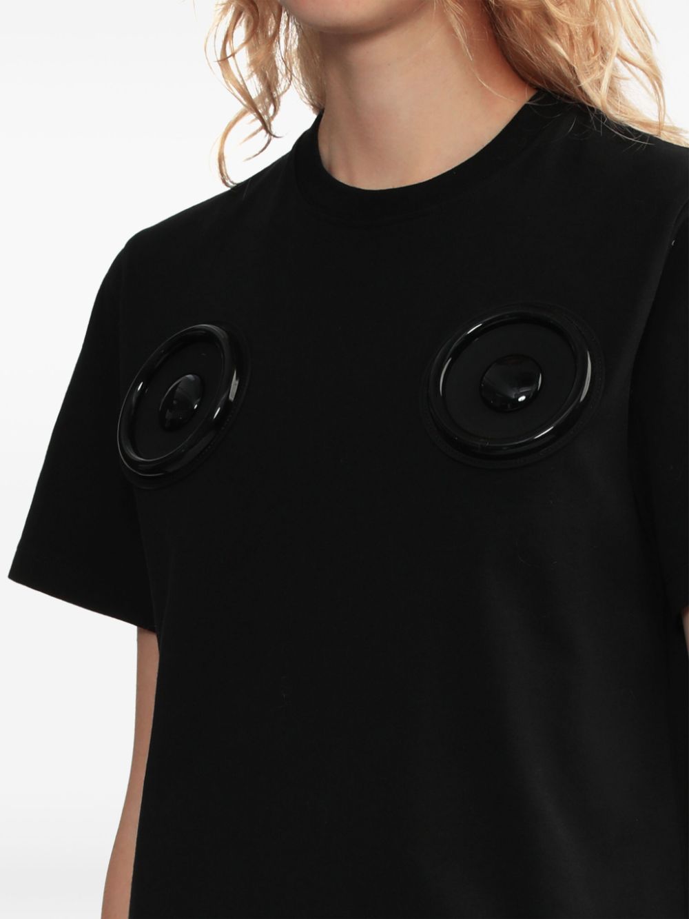 Shop Coperni Appliqué Cotton T-shirt In Black