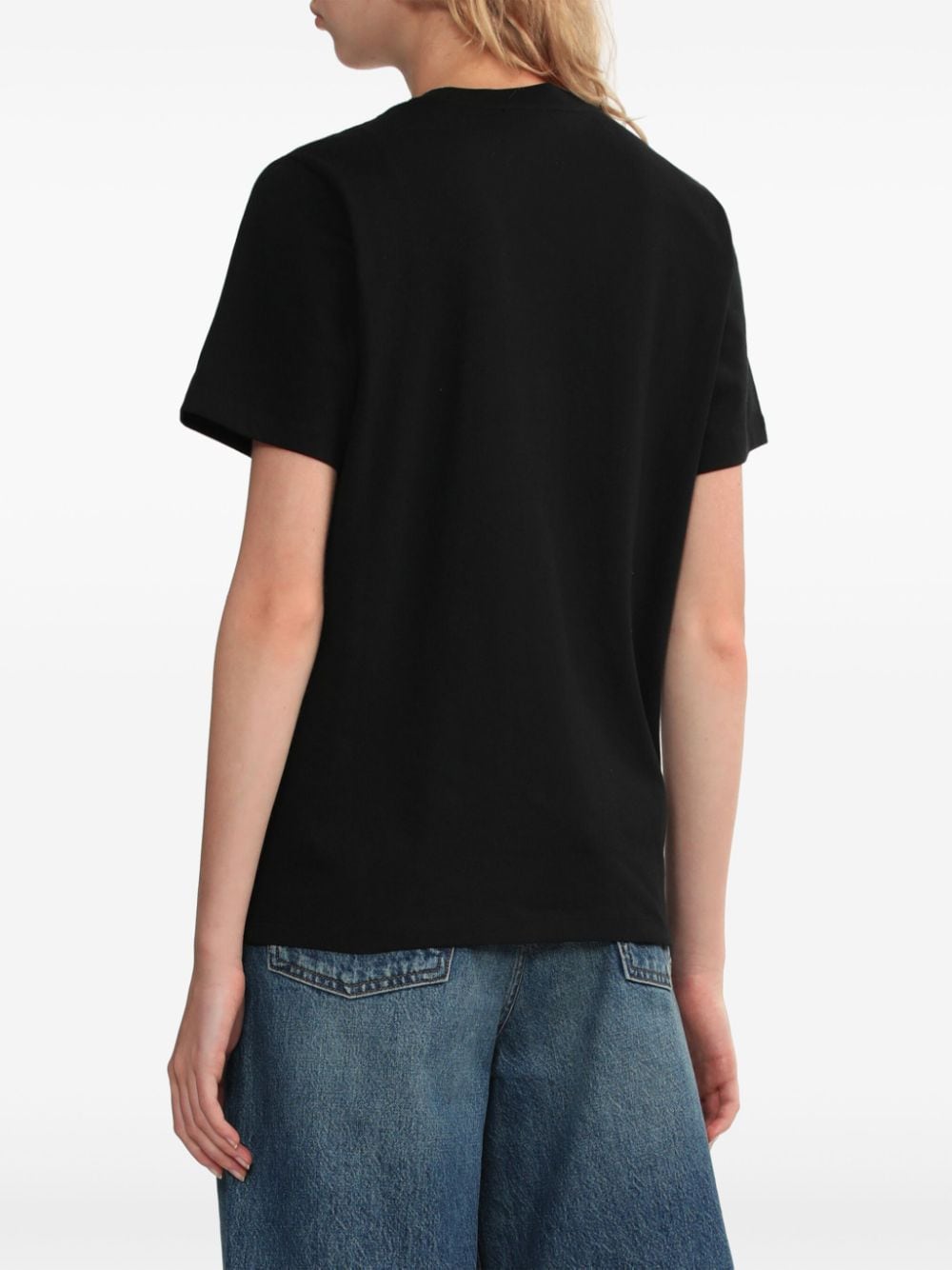 Shop Coperni Appliqué Cotton T-shirt In Black