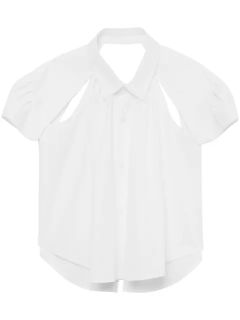 Noir Kei Ninomiya cut-out detailing cotton shirt 