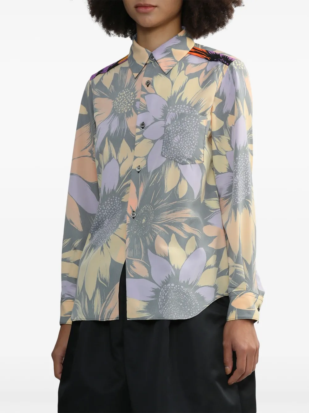 Comme Des Garçons Overhemd met bloemenprint Oranje