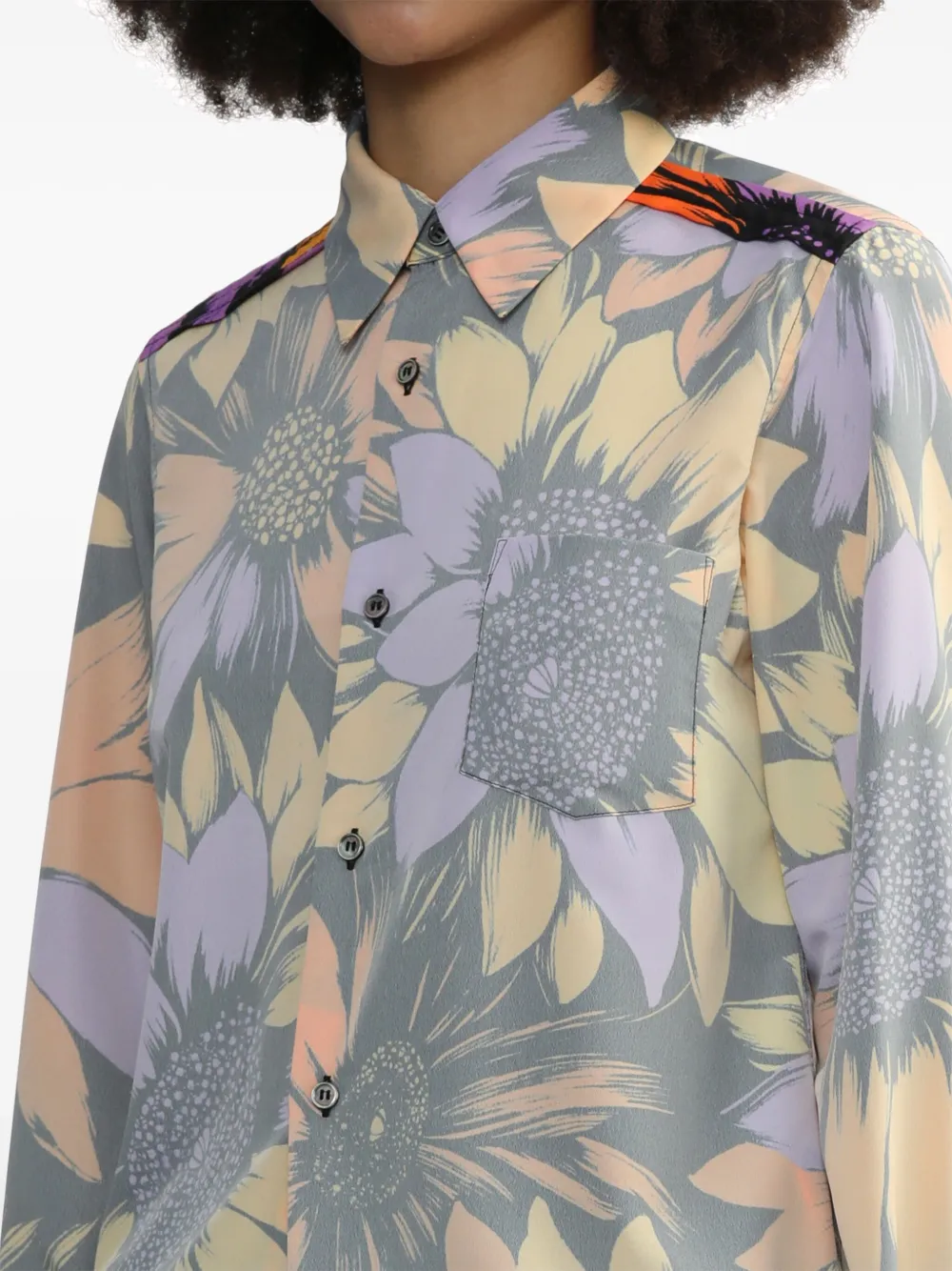 Comme Des Garçons Overhemd met bloemenprint Oranje