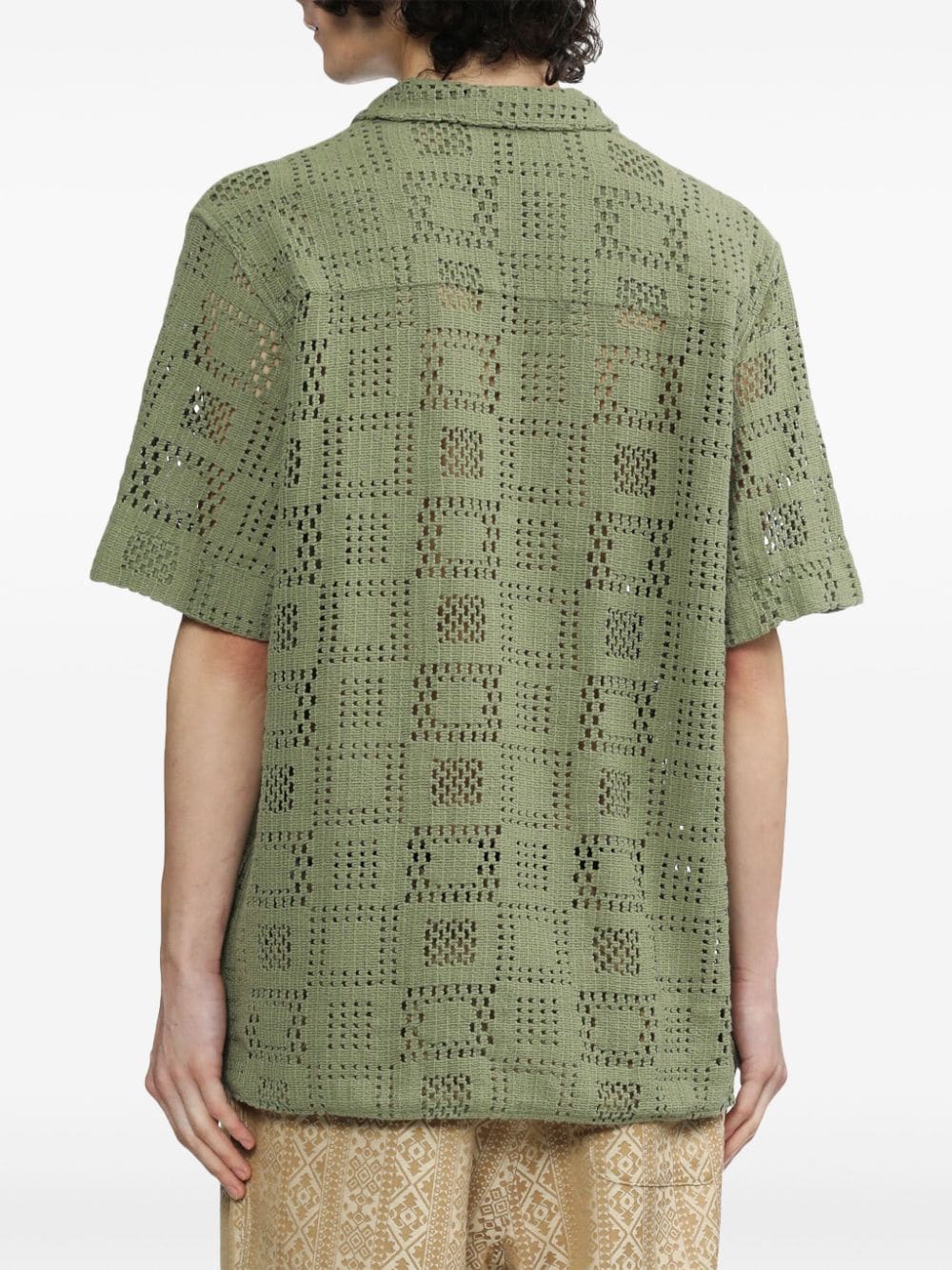 Shop A Kind Of Guise Crochet-knit Shirt In Grün