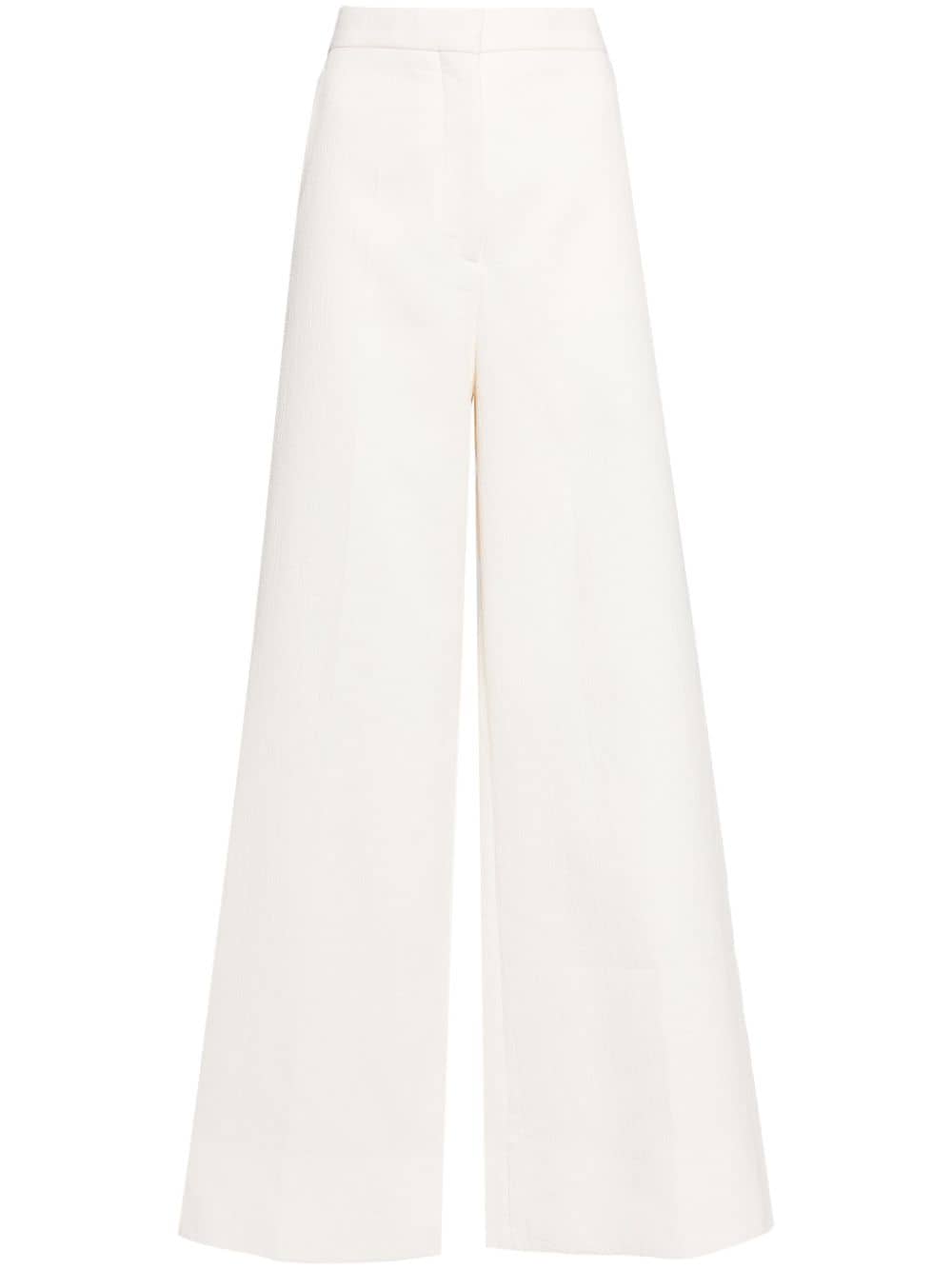Shop Stella Mccartney High-waisted Wide-leg Trousers In White