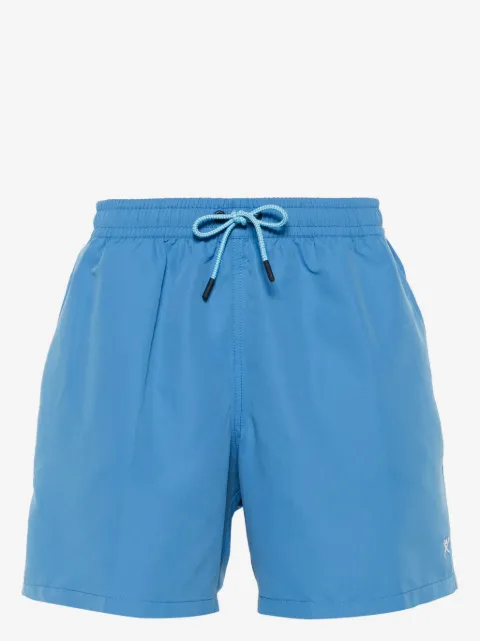 Hackett London motif-embroidered swim shorts