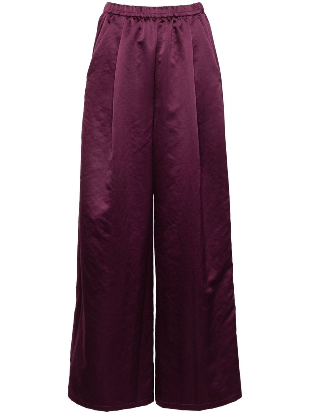 Forte Forte Satin Palazzo Pants In Purple