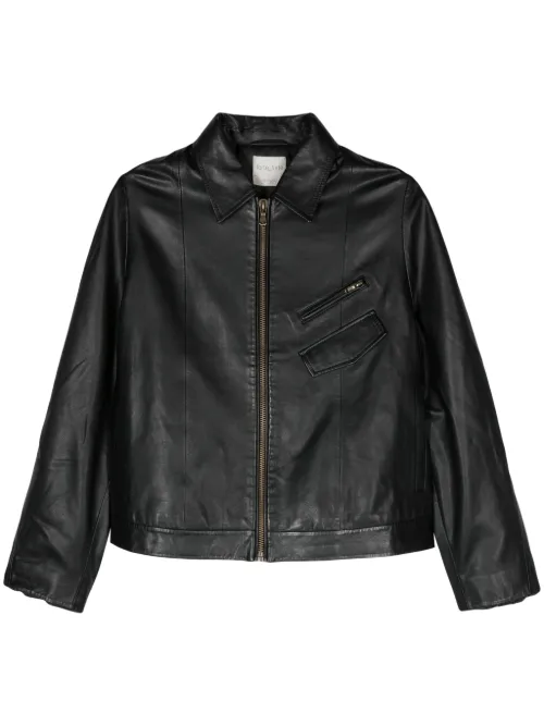 Veste en cuir à fermeture zippée - Forte Forte - Modalova
