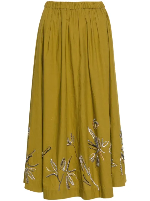 Forte Forte crystal-embellished flared midi skirt