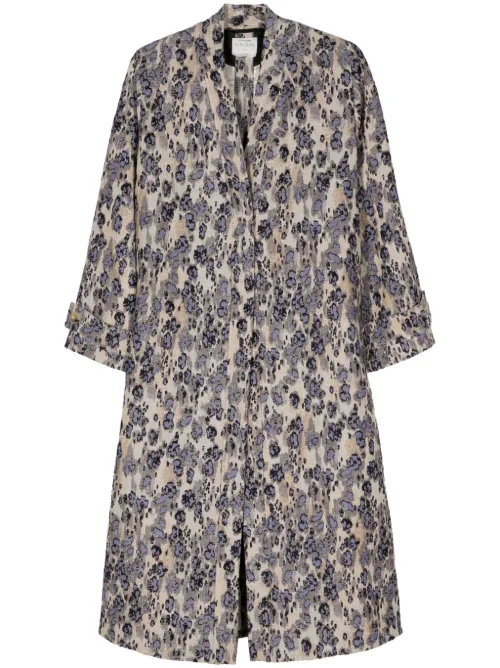 Manteau long à motif en jacquard - Forte Forte - Modalova