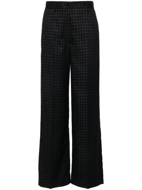 Forte Forte check-pattern wide-leg trousers