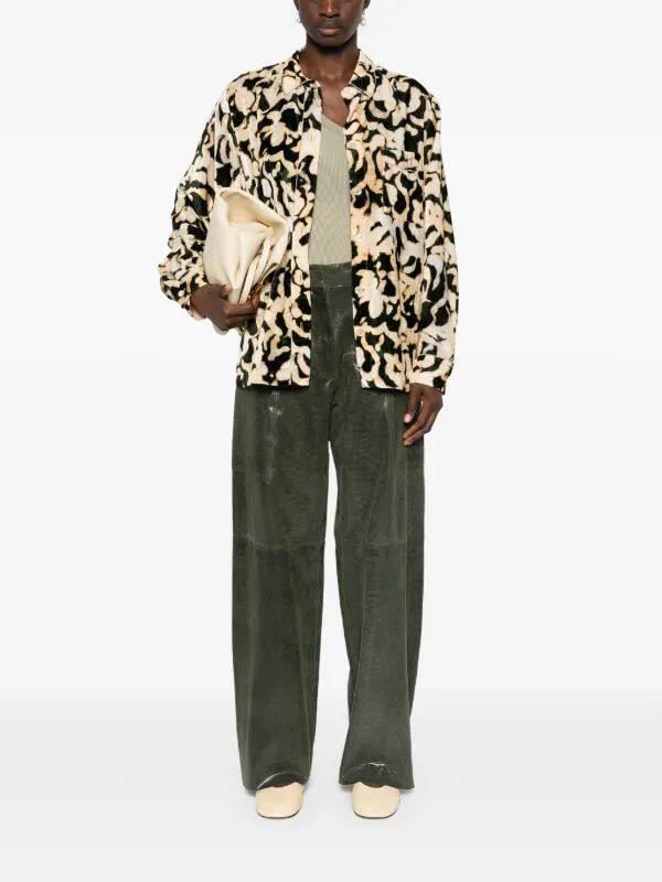 パンツ FORTE FORTE Women Straight Pants 13875 5007 Green Forte Forte Suede Straight Trousers | Green | FARFETCH