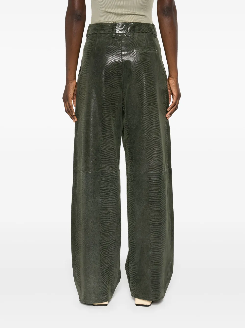 FORTE FORTE SUEDE STRAIGHT TROUSERS