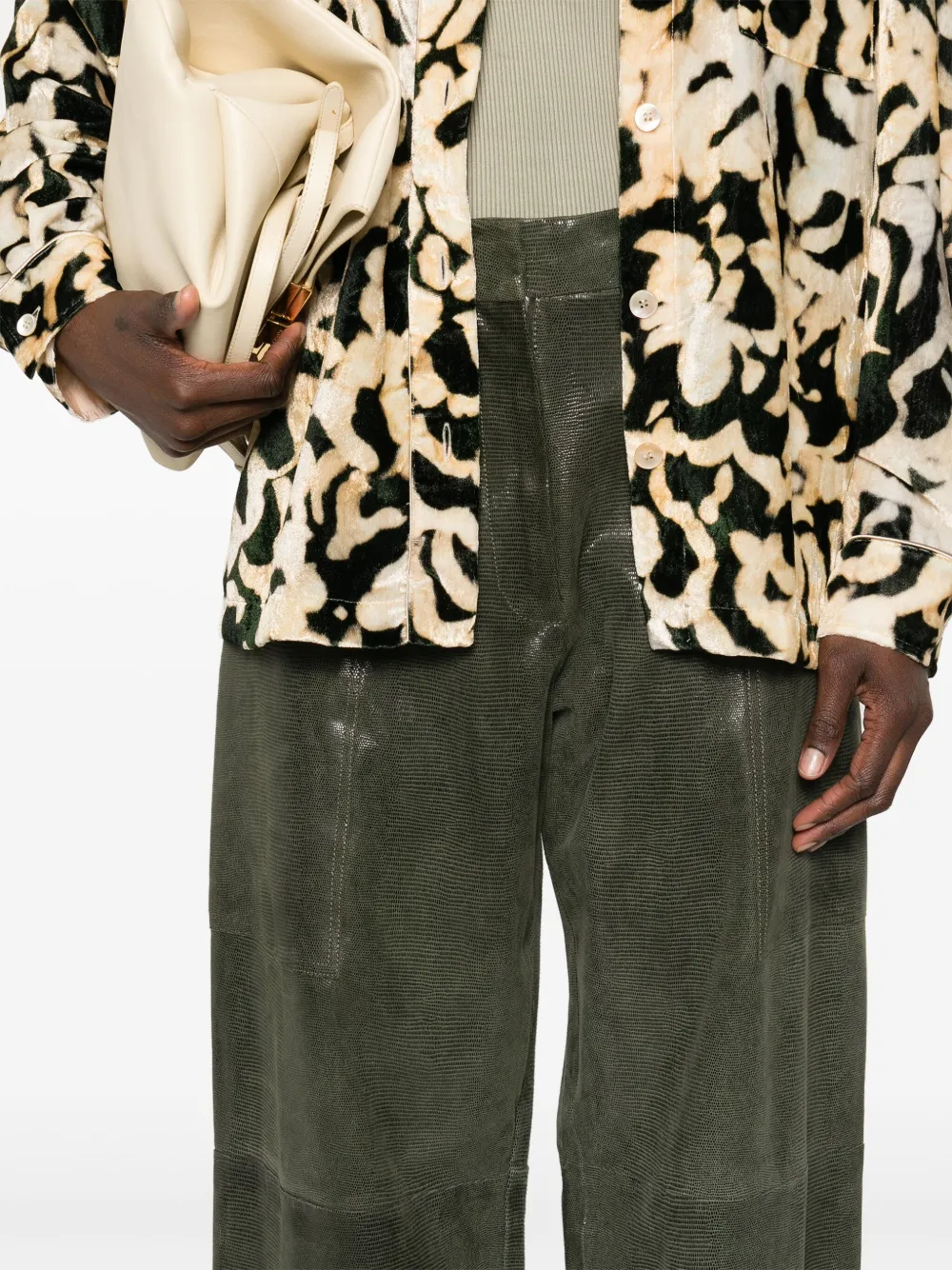 FORTE FORTE SUEDE STRAIGHT TROUSERS