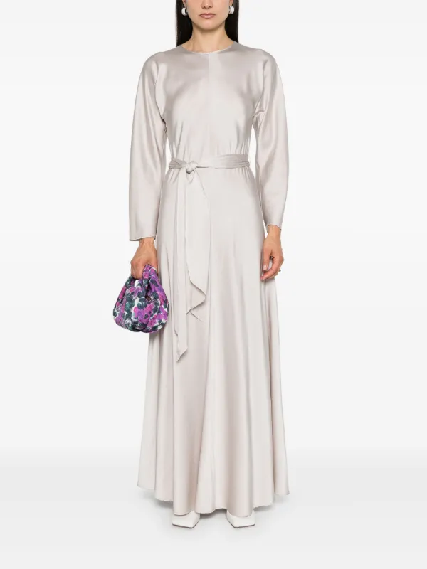 Forte Forte Belted Satin Maxi Dress Neutrals FARFETCH UK