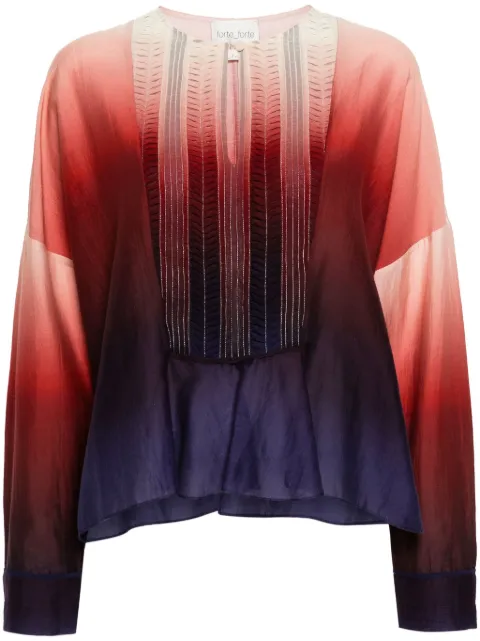 Forte Forte gradient-effect pleat-detail blouse