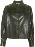 Forte Forte lizard-skin effect leather shirt - Green