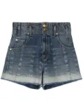 Ulla Johnson butterfly-print denim shorts - Blue