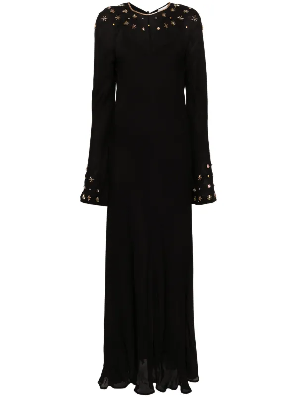 Forte Forte crystal-embellished Maxi Dress | Black | FARFETCH 