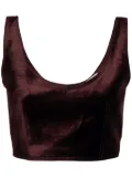 Forte Forte bandeau-style velvet crop top - Brown