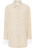 Forte Forte contrasting-cuffs striped shirt - Yellow