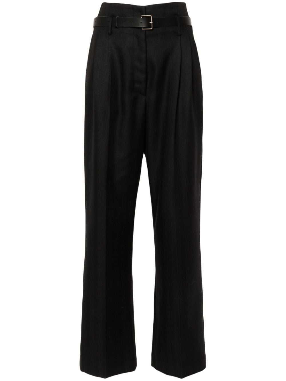 Shop Forte Forte Herringbone Tailored Trousers In 黑色