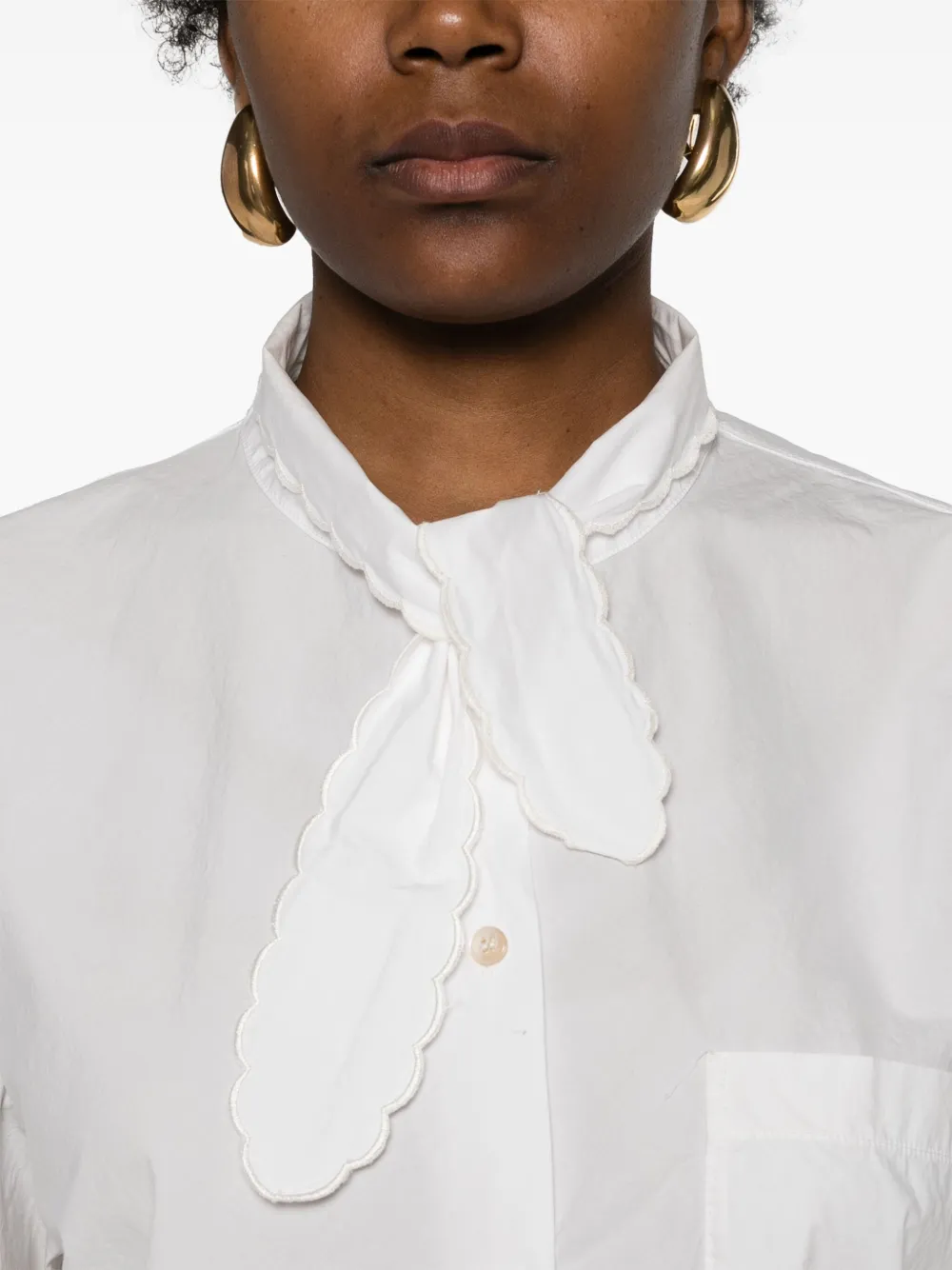 Forte Blouse met strik Wit