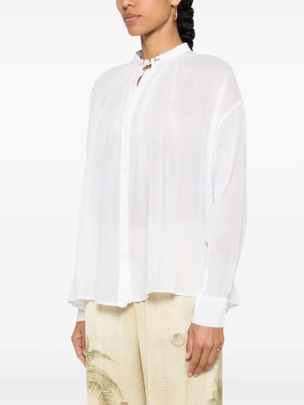forte forteのブラウス Forte Forte crystal-embellished semi-sheer Shirt | White | FARFETCH
