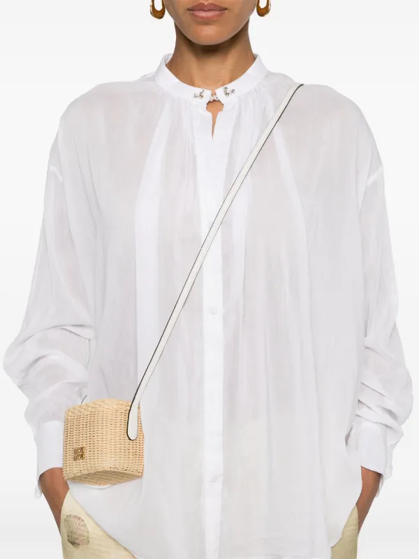 Forte Forte crystal-embellished semi-sheer Shirt | White | FARFETCH