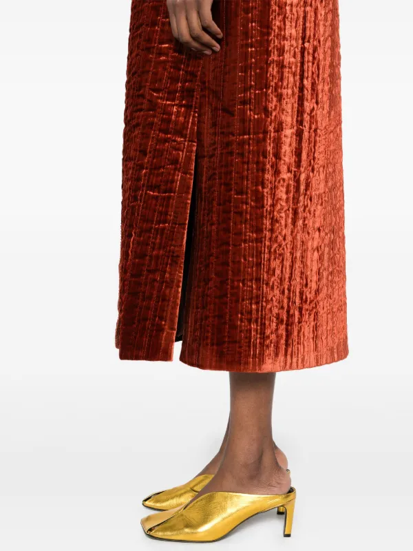 Forte Forte single-breasted Velvet Coat | Orange | FARFETCH
