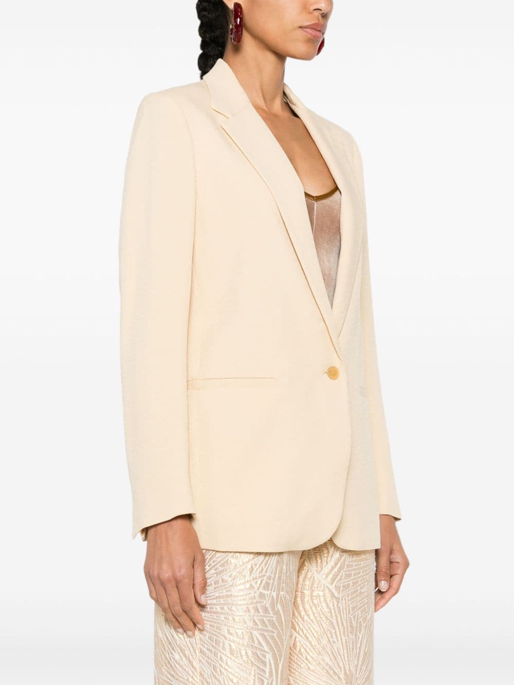 Shop Forte Forte Single-breasted Blazer In Yellow