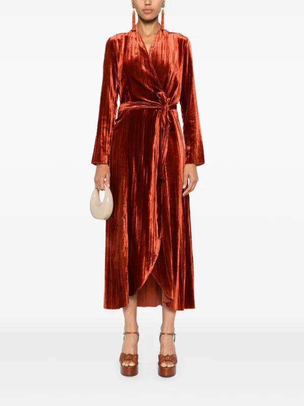 pleated velvet midi dress Sonata Pleated Velvet Midi Dress