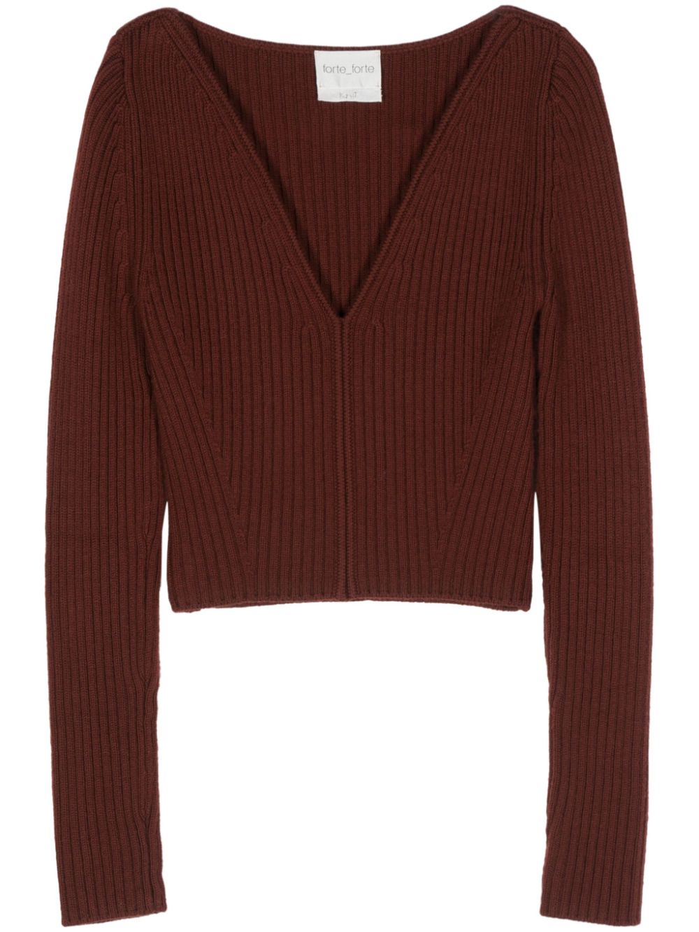 virgin-wool V-neck jumper