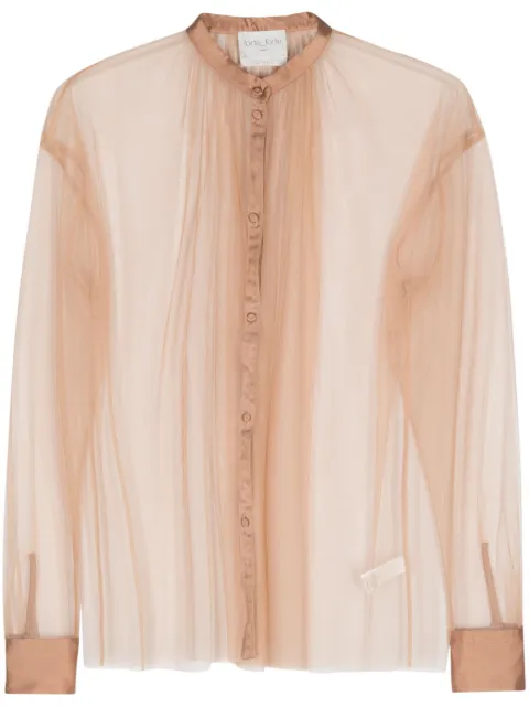 Forte Forte camisa de malla con bordes deshilachados