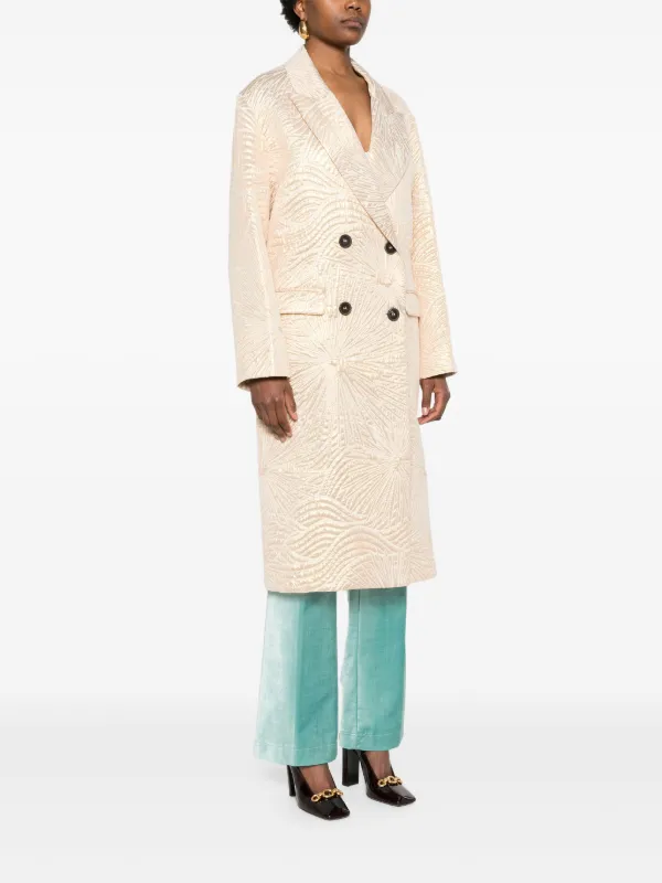 Forte Forte metallic-effect double-breasted Coat | Gold