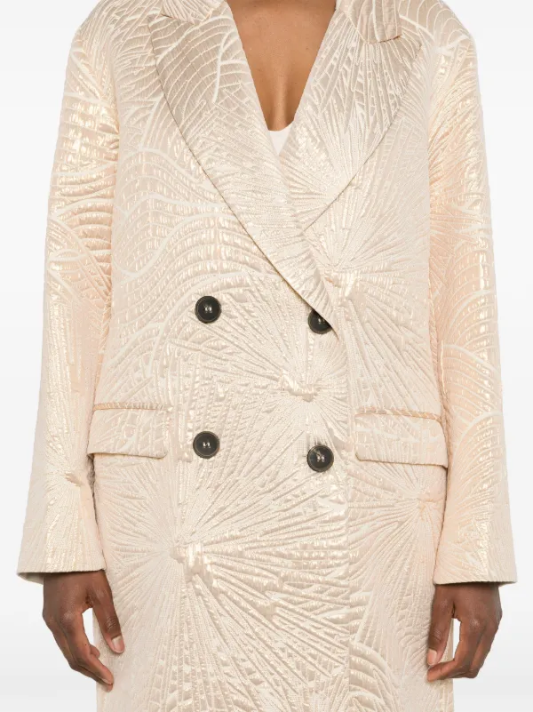 Forte Forte metallic-effect double-breasted Coat | Gold