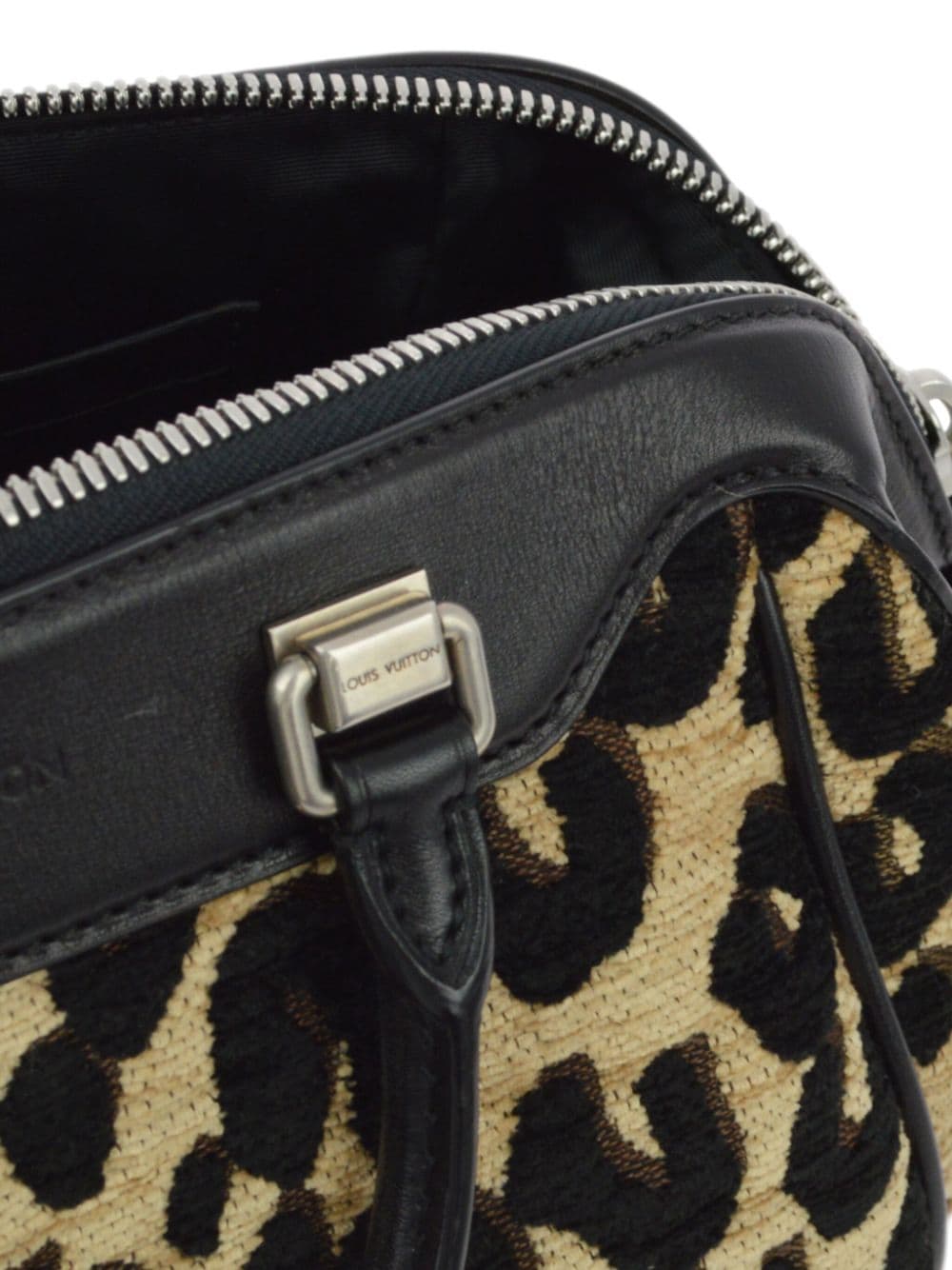 Pre-owned Louis Vuitton 2012 Leopard Baby Handbag In Black