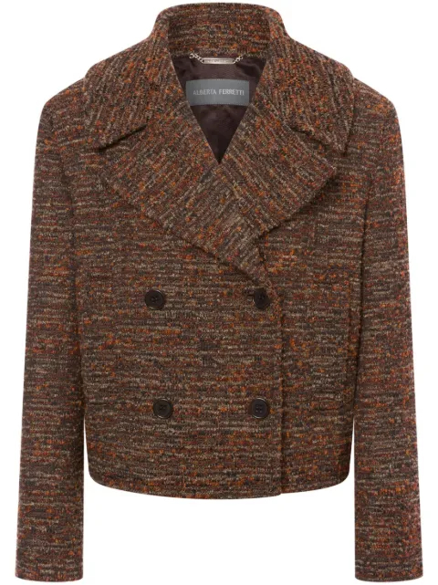 Alberta Ferretti double-breasted tweed jacket