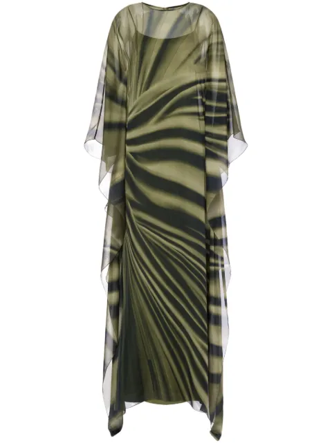 Alberta Ferretti vestido de seda con estampado trompe l'oeil
