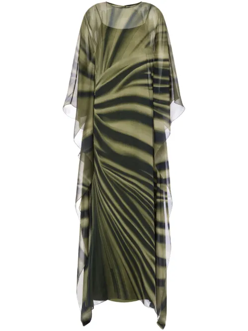 Robe mi-longue à imprimé trompe l’œil - Alberta Ferretti - Modalova