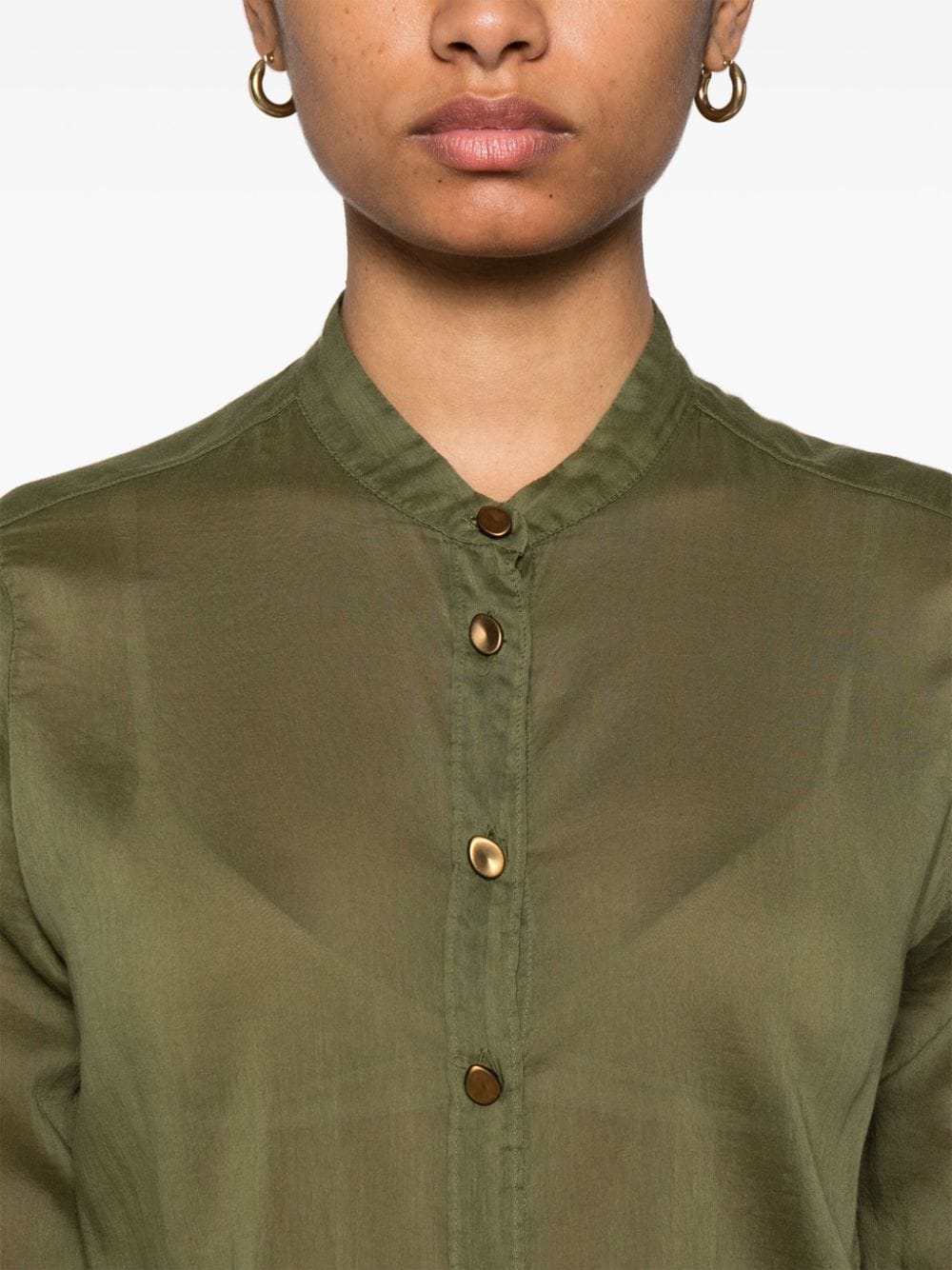 Shop Forte Forte Lightweight Semi-sheer Shirt In Green