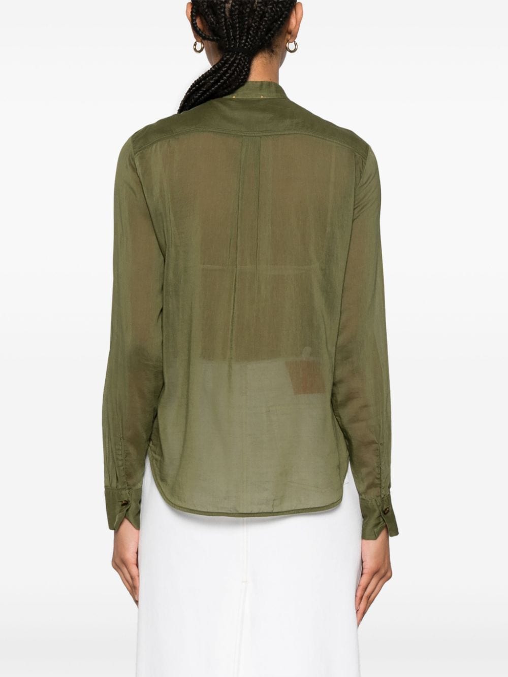 Shop Forte Forte Lightweight Semi-sheer Shirt In Green