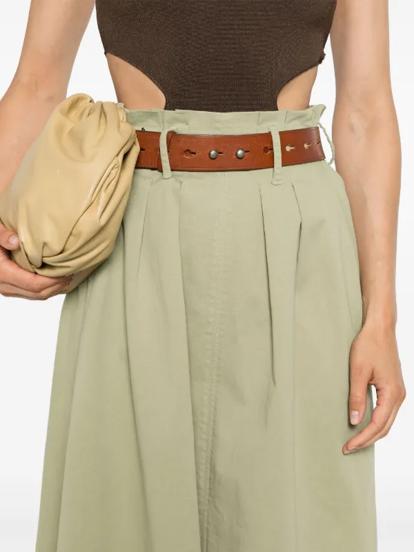 High waisted midi skirt with belt hotsell