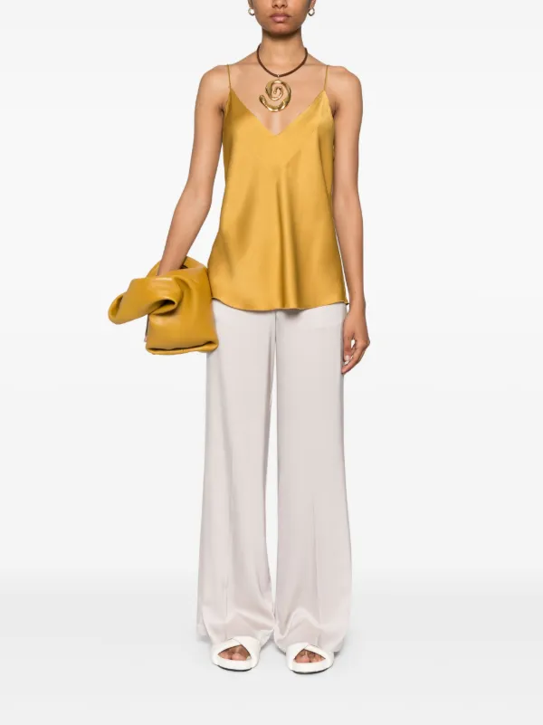 forte forte トップス Forte Forte spaghetti-strap Satin Top | Yellow | FARFETCH